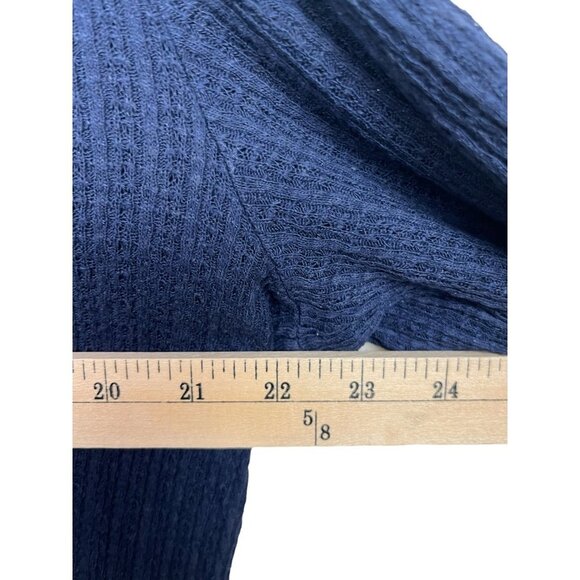 Lucky Brand navy linen blend‎ boho boxy blouse size L - Picture 3 of 8